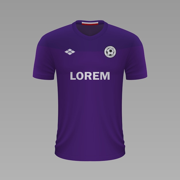 Realistisch voetbalshirt Fiorentina, jersey sjabloon voor voetbaltenue