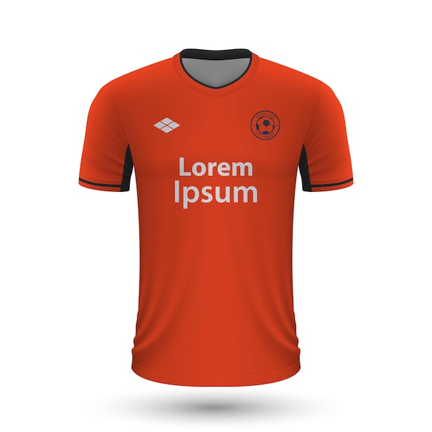 Realistisch voetbalshirt lorient 2022, jersey sjabloon voor voetbal