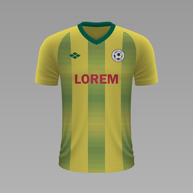 Realistisch voetbalshirt Nantes, jersey sjabloon voor voetbaltenue.