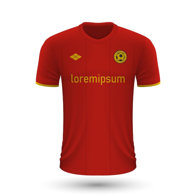 Realistisch voetbalshirt roma 2022, jersey sjabloon voor voetbal k