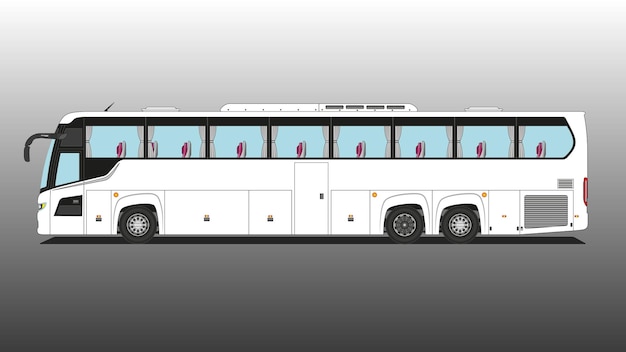 Realistisch zijaanzicht van de bus