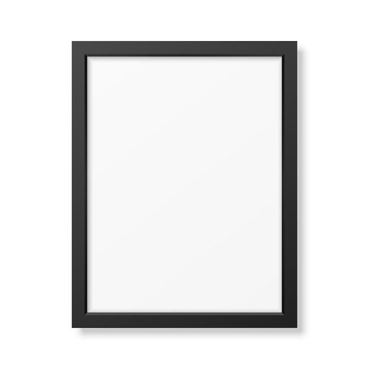 Realistisch zwart frame A4 geïsoleerd op wit.