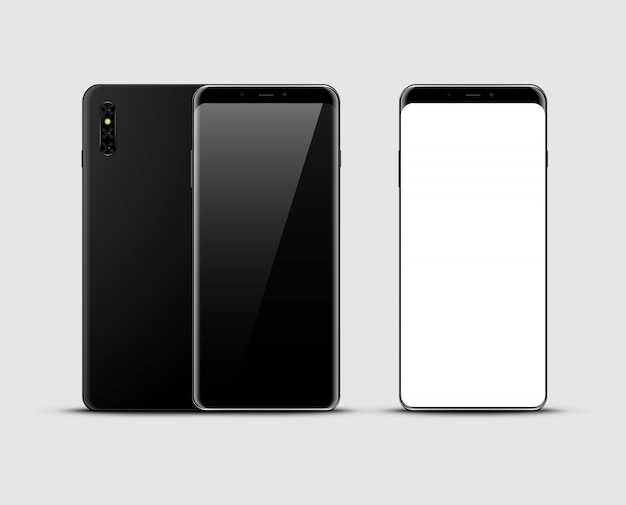 Vector realistisch zwart smartphonemodel