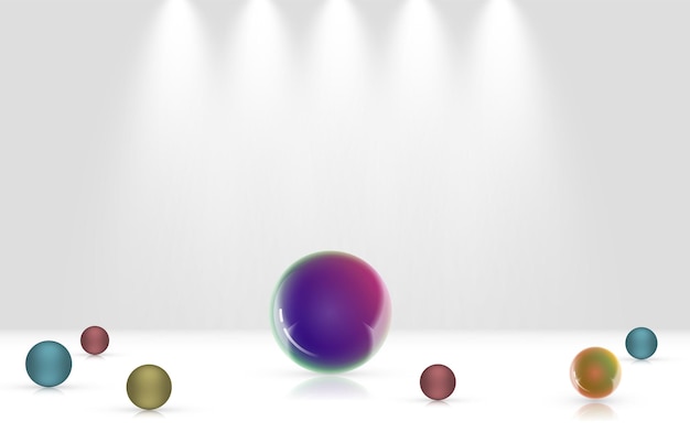 Realistische 3D-ballen op wit