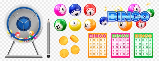 Realistische 3D bingo-items ingesteld