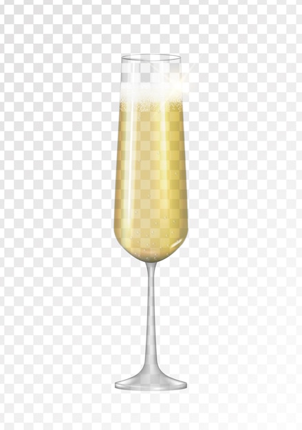 Realistische 3D champagne gouden glazen pictogram geïsoleerd