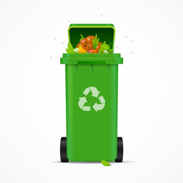 Realistische 3D Gedetailleerde Gerecycleerde Bin Vector