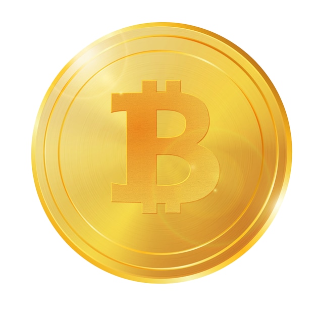 Realistische 3d gouden bitcoin muntstukvector