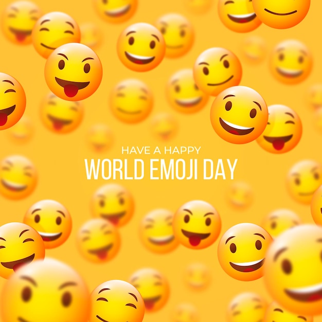 Realistische 3d-wereld emoji-dagillustratie