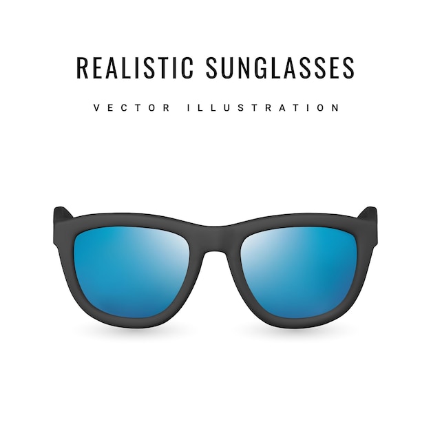 Realistische 3d zonnebril op witte achtergrond Summertime object Vector illustration