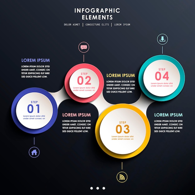 Realistische abstracte 3D-tag infographic elementen