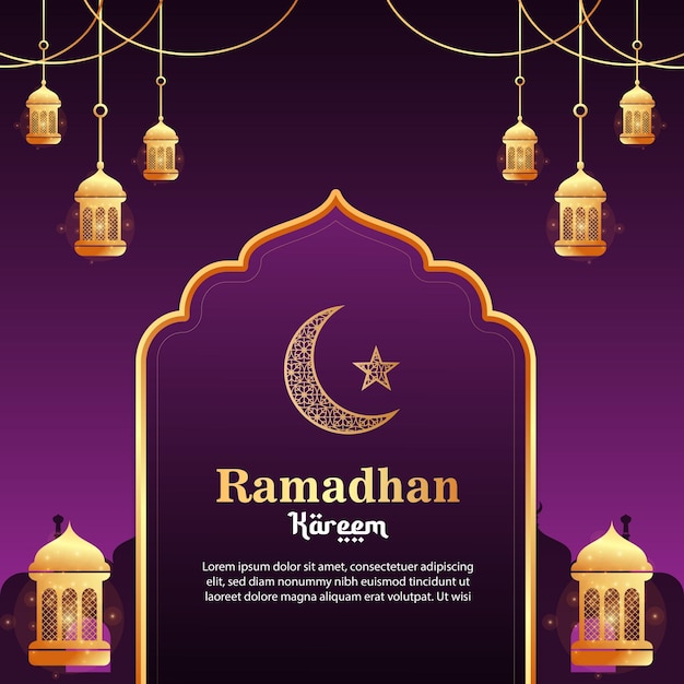 Realistische achtergrond Ramadan Kareem Instagram-post