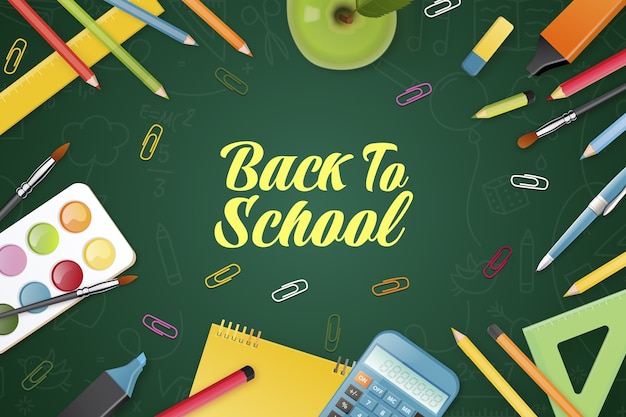 Realistische achtergrond voor terug naar schoolseizoen