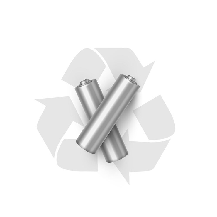 Vector realistische afbeelding van batterijrecycling elektriciteitsbron en milieuvriendelijk symbool