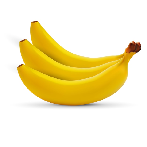 Realistische banaan geïsoleerd op wit