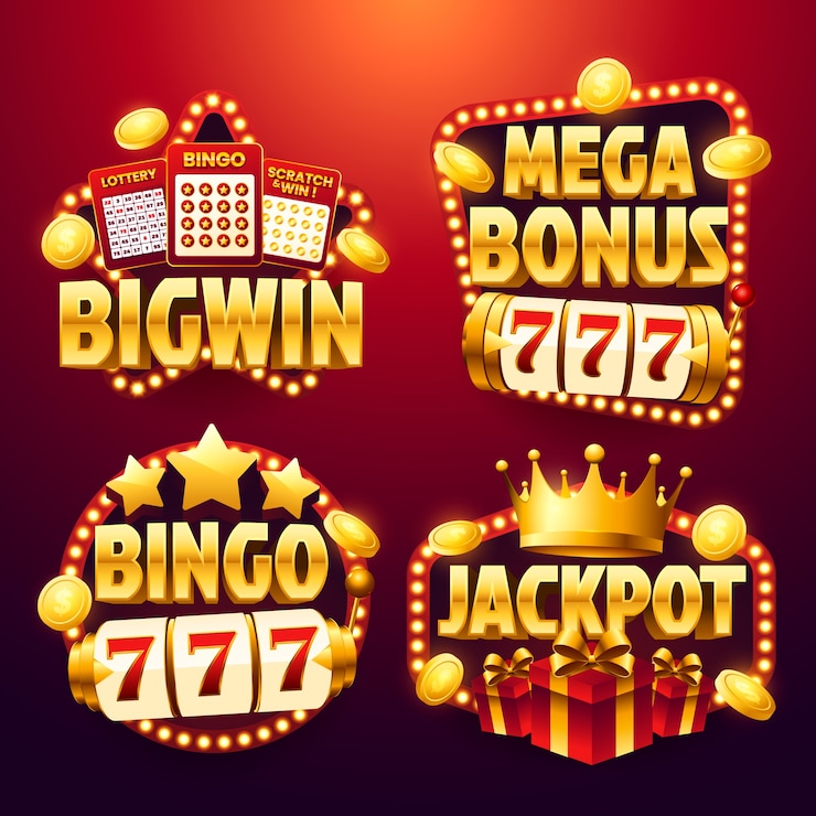 Vector realistische bingo spel label set