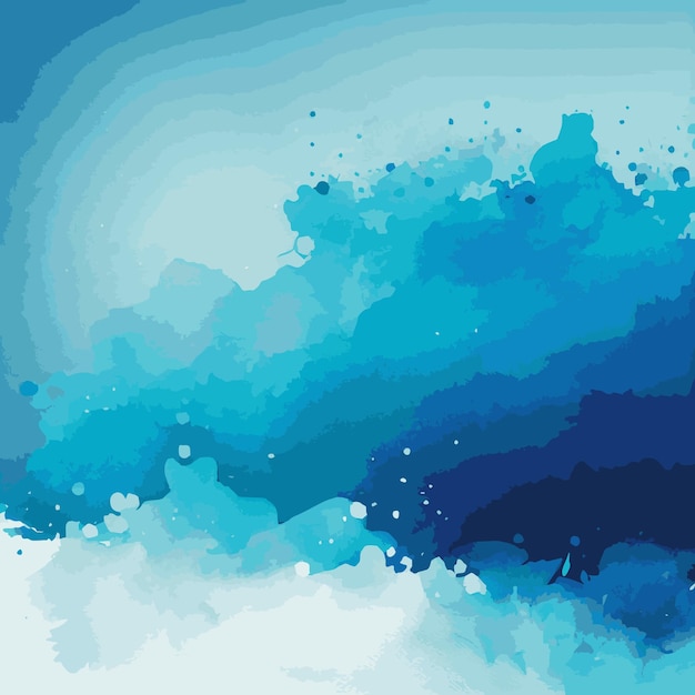 Realistische blauwe aquarel textuur op witte achtergrond Vector