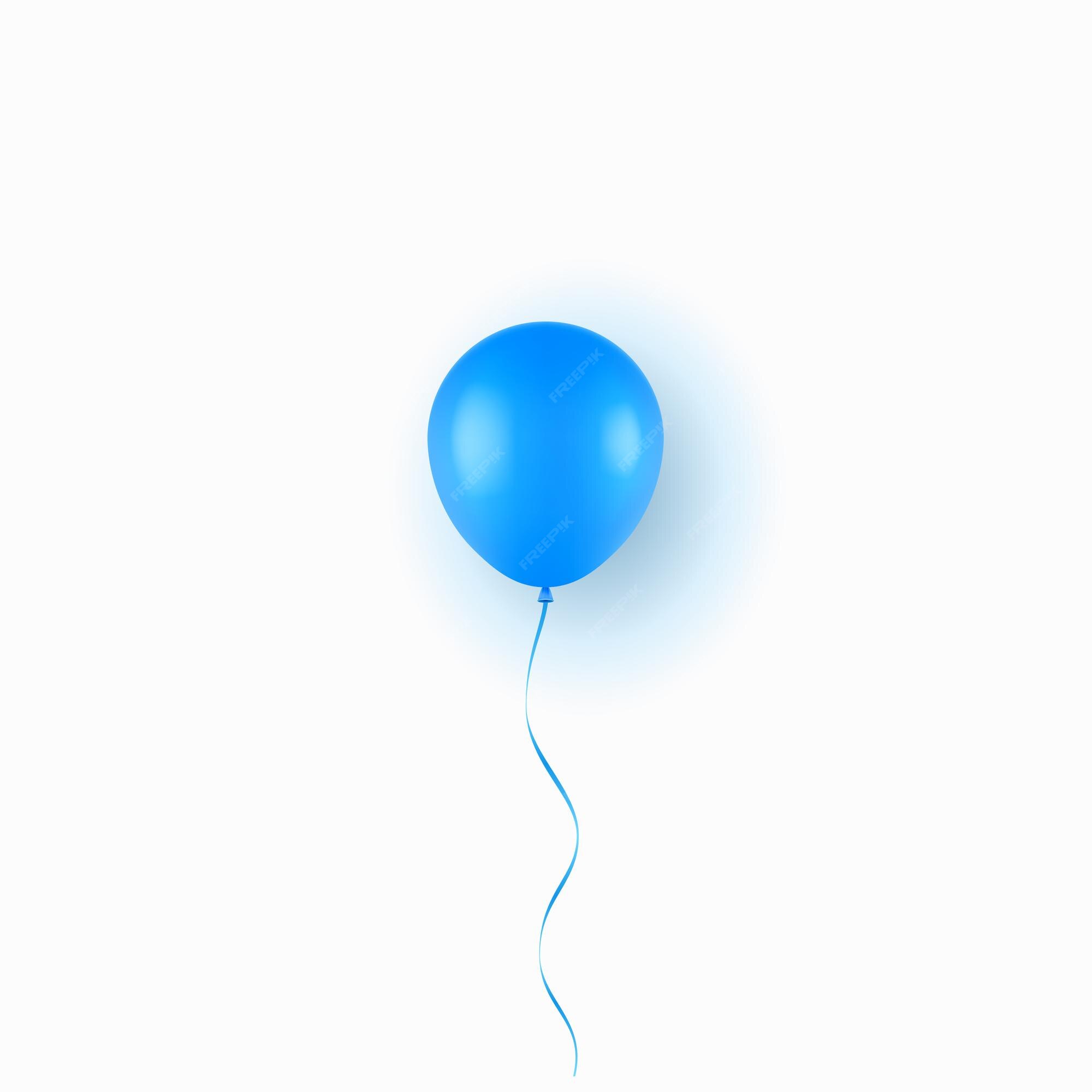 Gelach middelen Behoefte aan Realistische blauwe ballon geïsoleerd op een witte achtergrond. illustratie  | Premium Vector