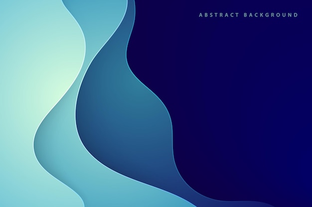 realistische blauwe groene gradiënt papier gesneden golf abstracte achtergrond