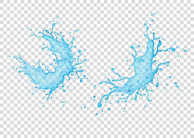 Realistische blauwe waterplons geïsoleerd op transparante achtergrond. vector textuur.