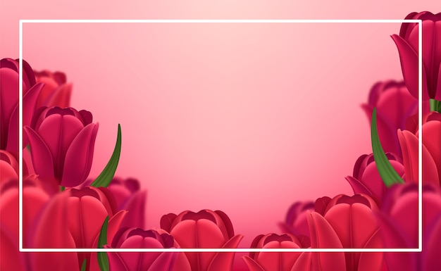 Realistische bloemen tulp achtergrond