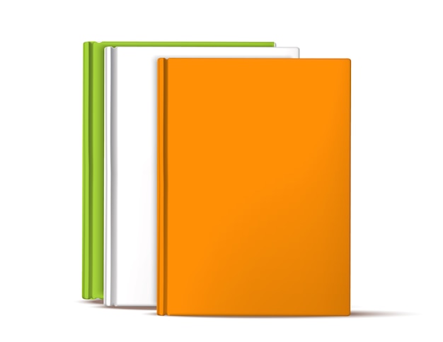 Realistische boeken die in rij staan