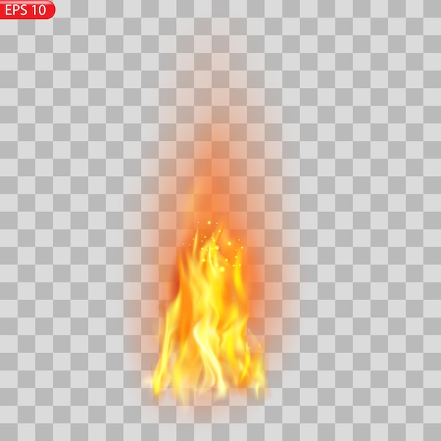 Realistische brandende vlammen vector effect met transparantie voor het ontwerp Trail of fireBurn