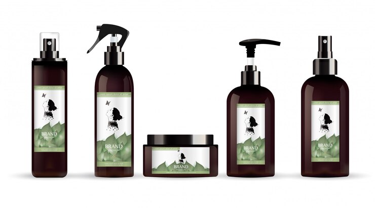Realistische bruine fles voor cosmetische crème container.