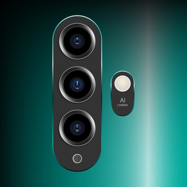 Realistische cameralens op smartphone