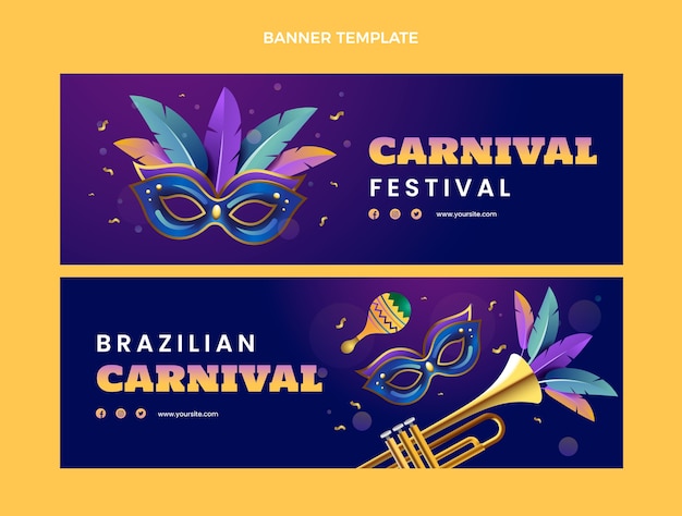 Vector realistische carnaval horizontale banners set