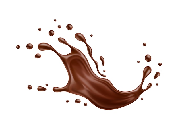 Vector realistische chocolademelk drank golf splash