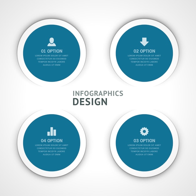 Realistische cirkel geometrische vorm in wit frame infographics regeling ontwerp 3D-sjabloon vector