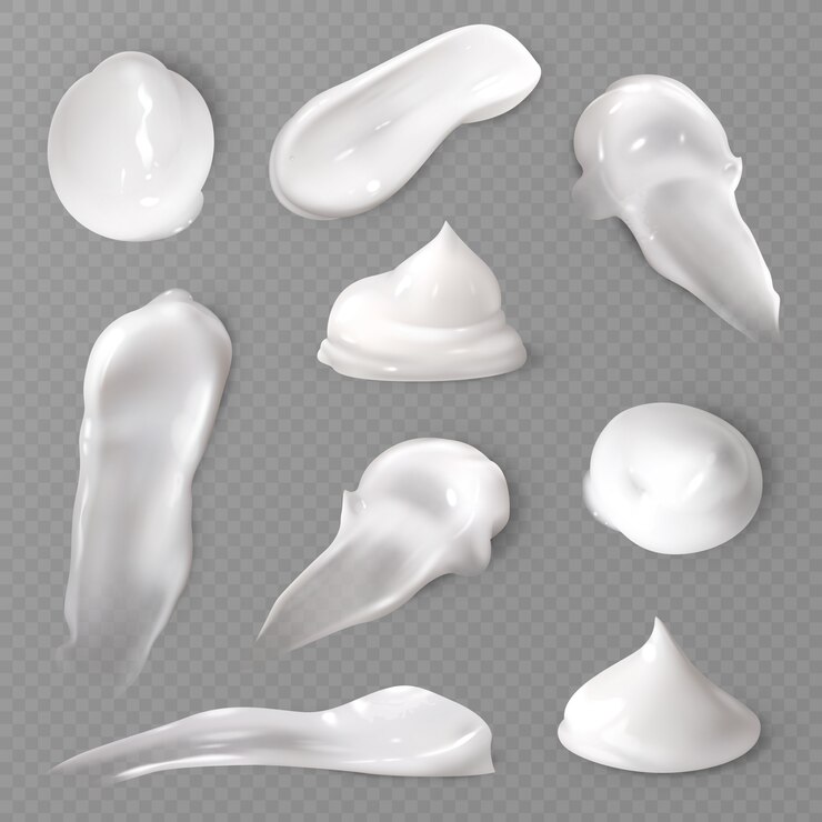 Vector realistische cosmetische crème uitstrijkjes ingesteld