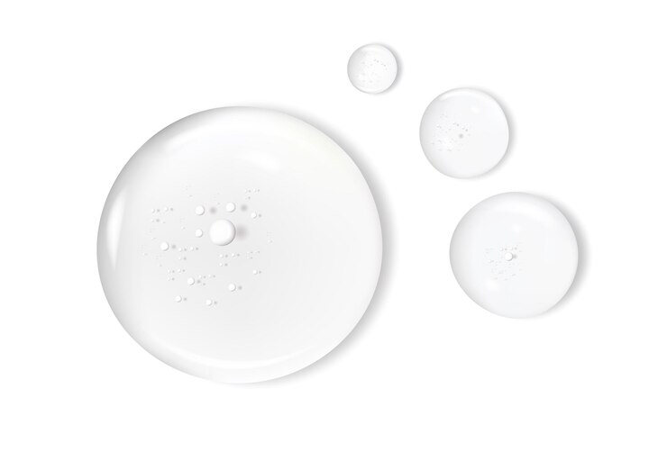 Vector realistische cosmetische serumdruppels textuur van vloeibare druppels serumgel of collageen huidverzorging