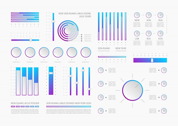 Realistische dashboard infographic elementen sjabloon