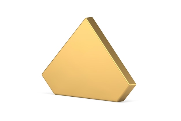 Realistische diagonaal geplaatst veelhoekige geometrische figuur metalen gouden podium verticale muur 3D-sjabloon vectorillustratie luxe vijfhoekige podium voetstuk prestaties fundamentele stichting mockup