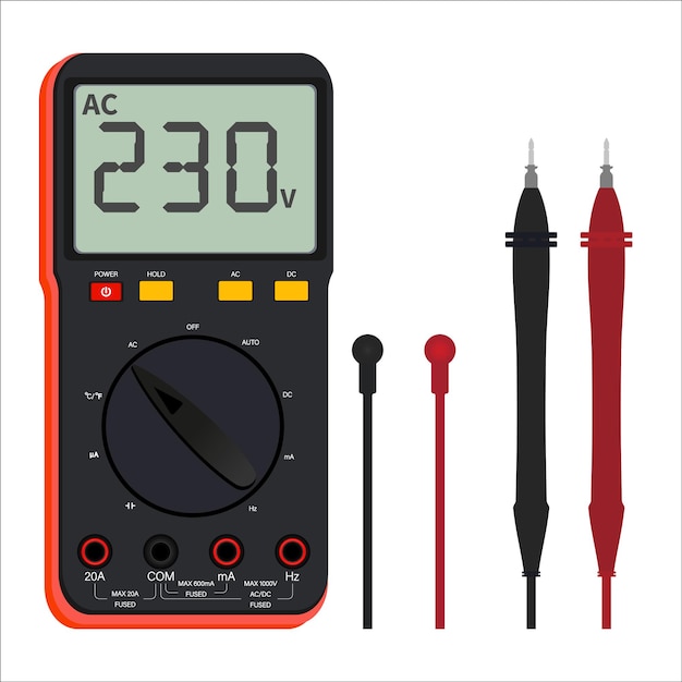 Realistische digitale multimeter met lcd voor elektrische en elektronische reparatiespanningstester