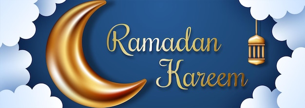 Realistische driedimensionale ramadan kareem-illustratie