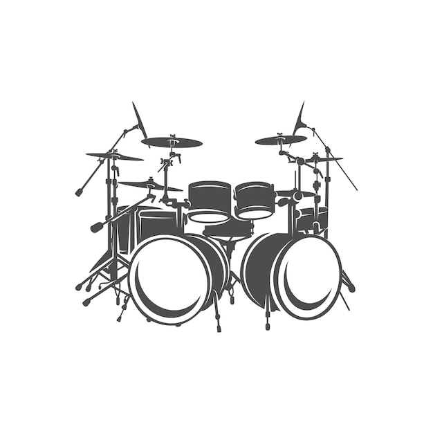 Realistische Drum Design Vector Silhouet van Drum Vector illustration