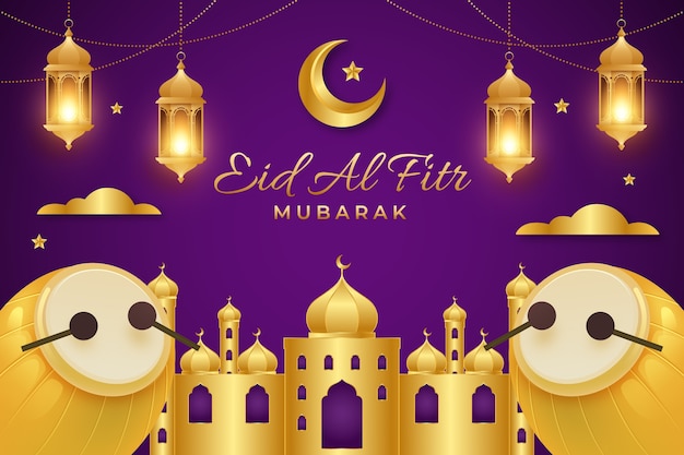 Realistische eid al-fitr-achtergrond