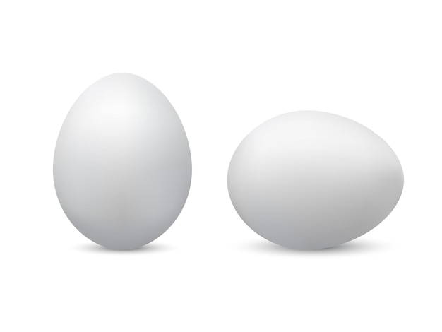 Realistische eieren geïsoleerd op witte achtergrond Pasen vectorillustratie