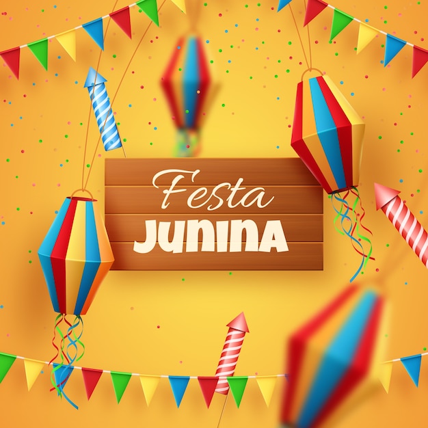 Realistische festas juninas illustratie