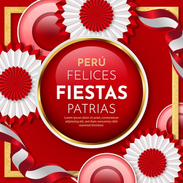 Realistische fiestas patrias illustratie met rozetten