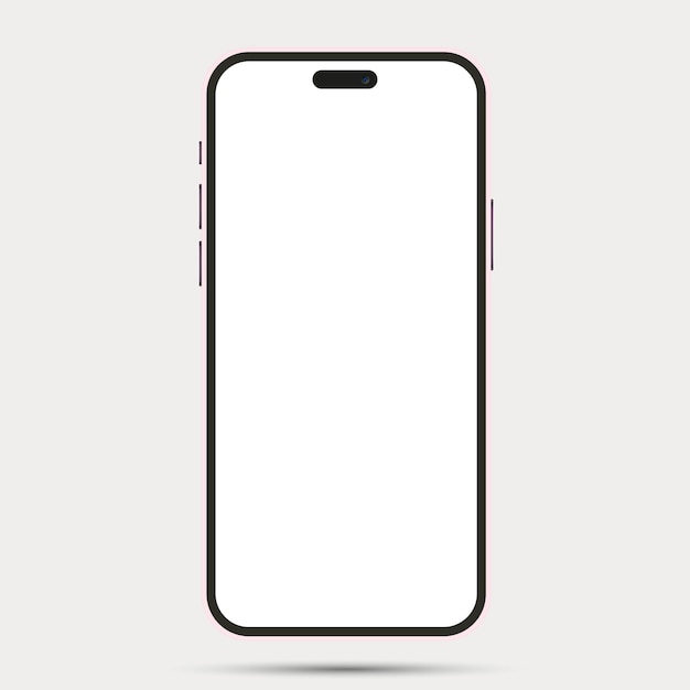 Realistische front view smartphone mockup Mobiele telefoon Roze frame met leeg wit scherm geïsoleerd op de achtergrond Vector telefoon apparaat sjabloon