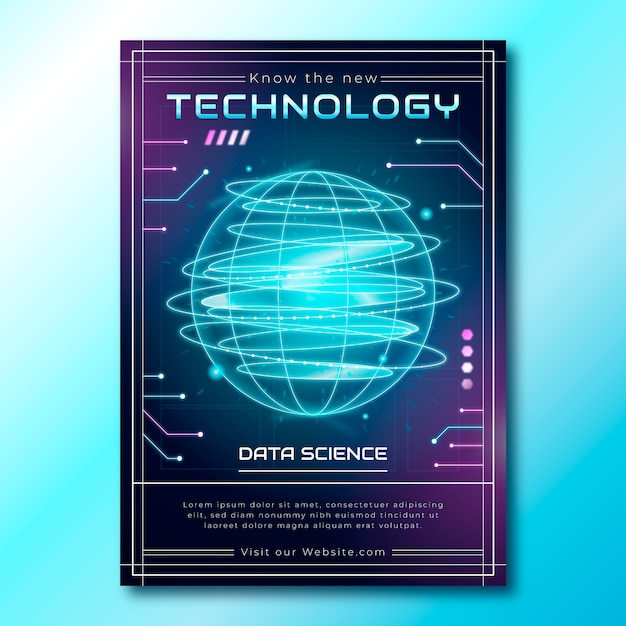 Realistische futuristische verticale poster sjabloon