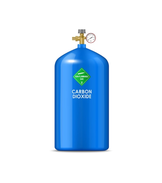 Realistische gascilinderballon met koolstofdioxide