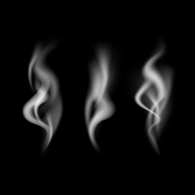 Realistische gedetailleerde 3D-afbeeldingen Smoke Set Vector