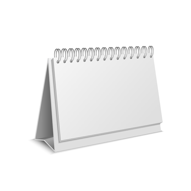 Realistische gedetailleerde 3d Empty Mockup Template Paper Calendar Blank Vector illustratie van Mock Up for Business Office