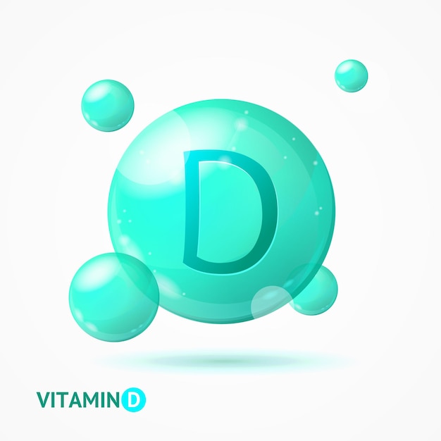 Realistische gedetailleerde 3D-vitamine D achtergrond kaart vector