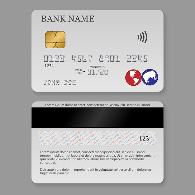 Realistische gedetailleerde creditcard.